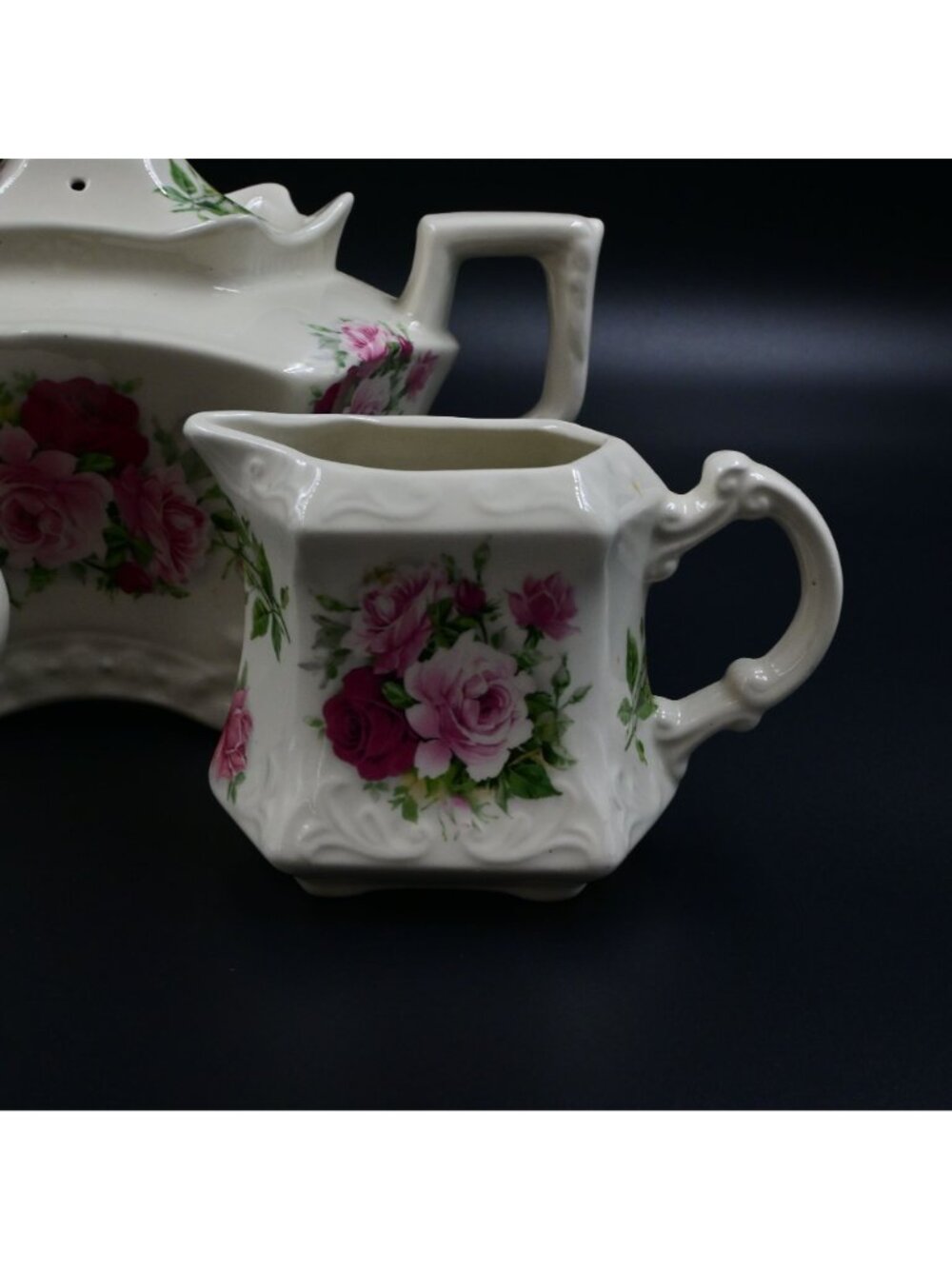 Crowne Oakes Designs New York Rose Tea Set - Teapot, Cream, Sugar Canisters - Picture 3 of 11